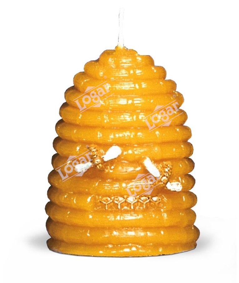 Beehive candle with bees
