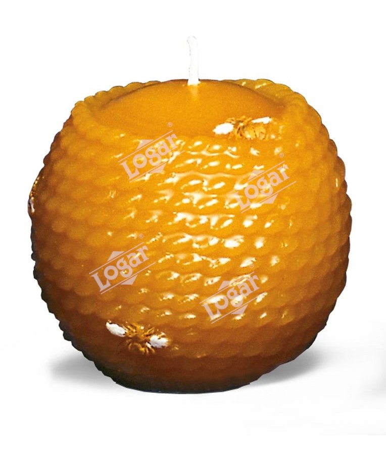 Beehive candle with bees