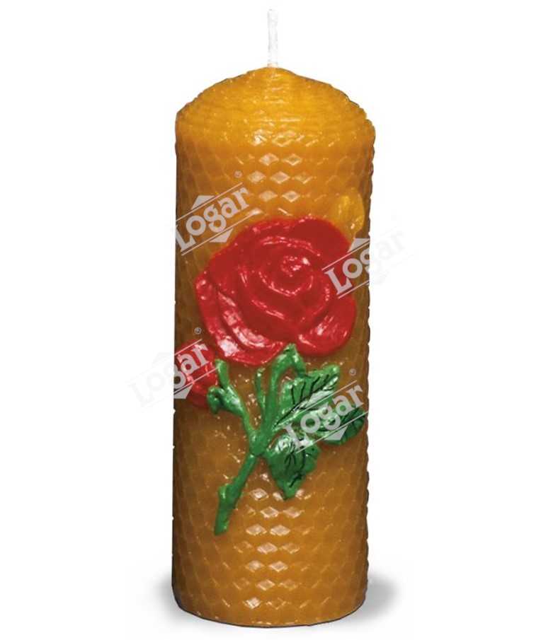 Honeycomb-candle with rose