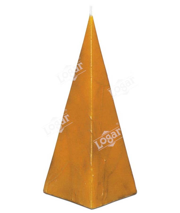 Tall pyramid candle with structure