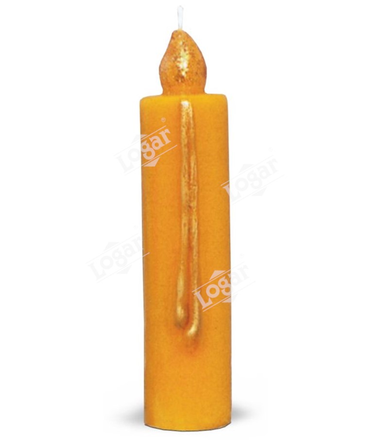 Candle with flame and drop relief