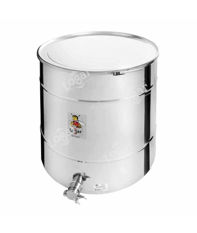 Honey tank 300 kg, airtight lid, stainless steel gate