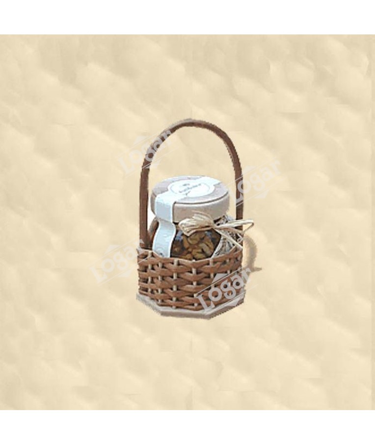Honey with hazelnuts and wallnuts 250g in a basket