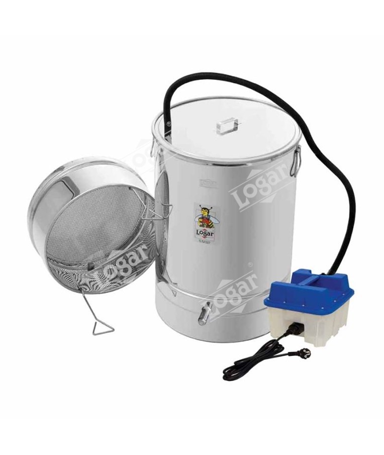 Wax melter/disinfection pan 100 l, with steam generator, stainless steel