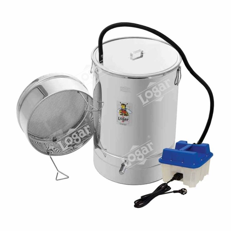 Wax melter/disinfection pan 100 l, with steam generator, stainless steel