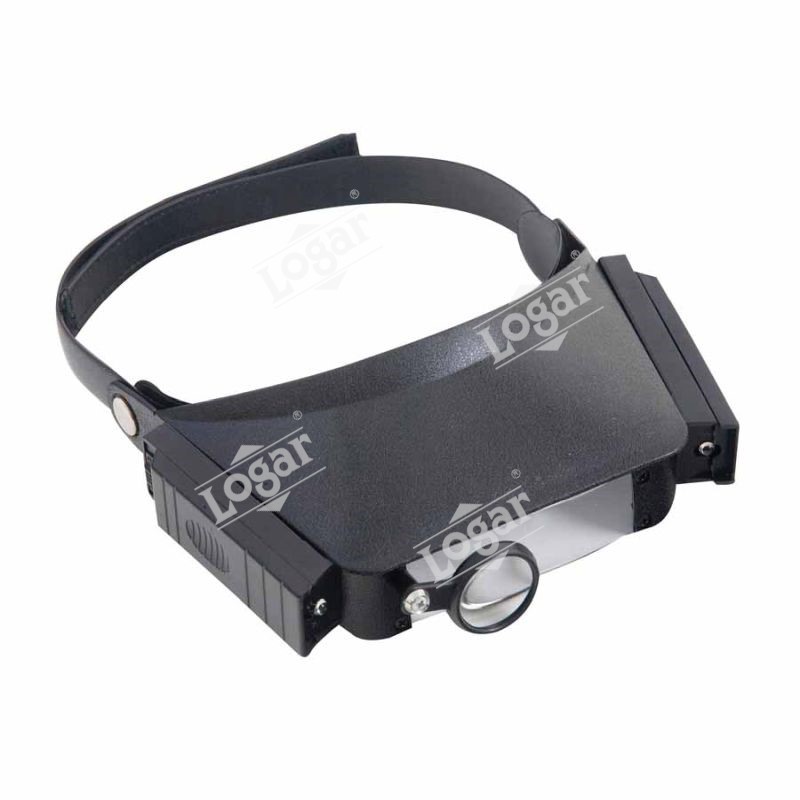 Headband magnifier with lamp and 2 enlargement