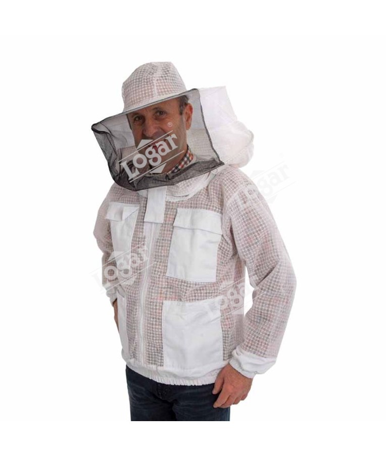 Beekeeping jacket - ventilated with hat, size XS-XL