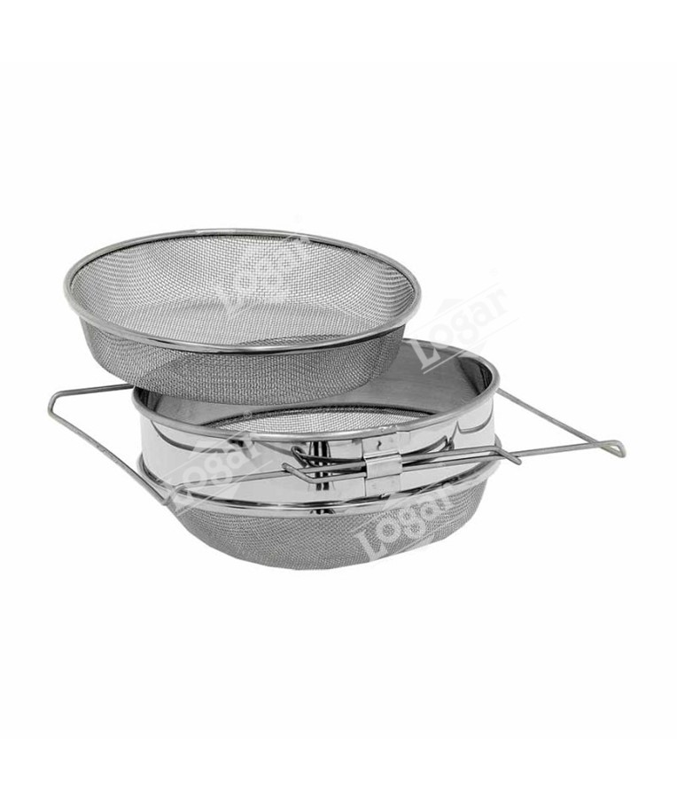Double stainless steel strainer, coarse, ø 24 cm