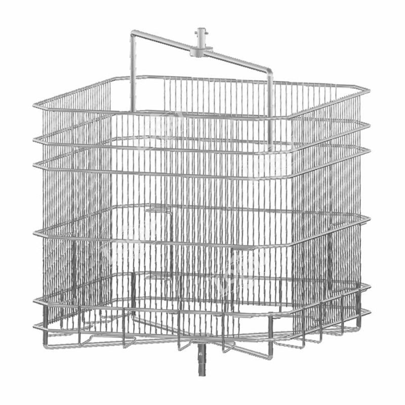 Basket 4 frames without axle, 37x41 cm, D63, stainless steel