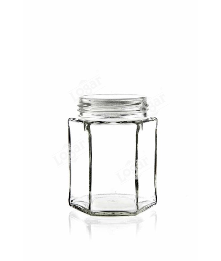 Glass honey jar Hexagonal 278 ml TO 63